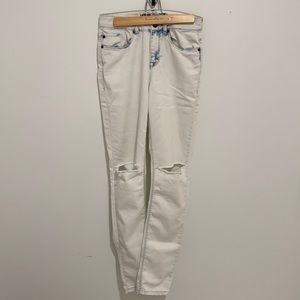 Acidwash White Denim Jeans